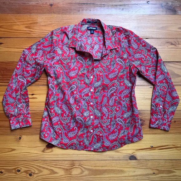 Lands’ End No Iron Supima Button Down Top, EUC, 10P - Picture 3 of 14